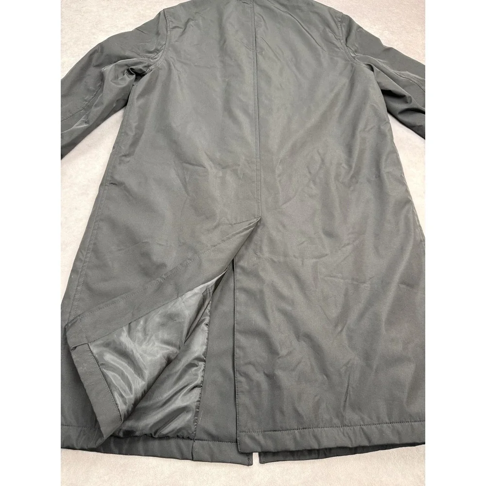VTG GAP Coat Women Medium Black Long Insulated Button‎ Polyester Lined Jacket